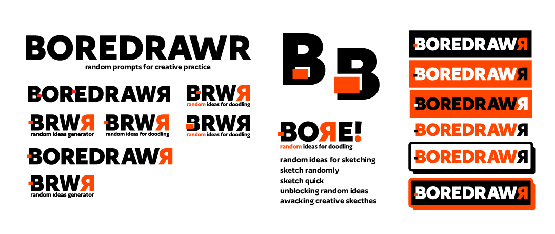 Boredrawr naming and wordmark