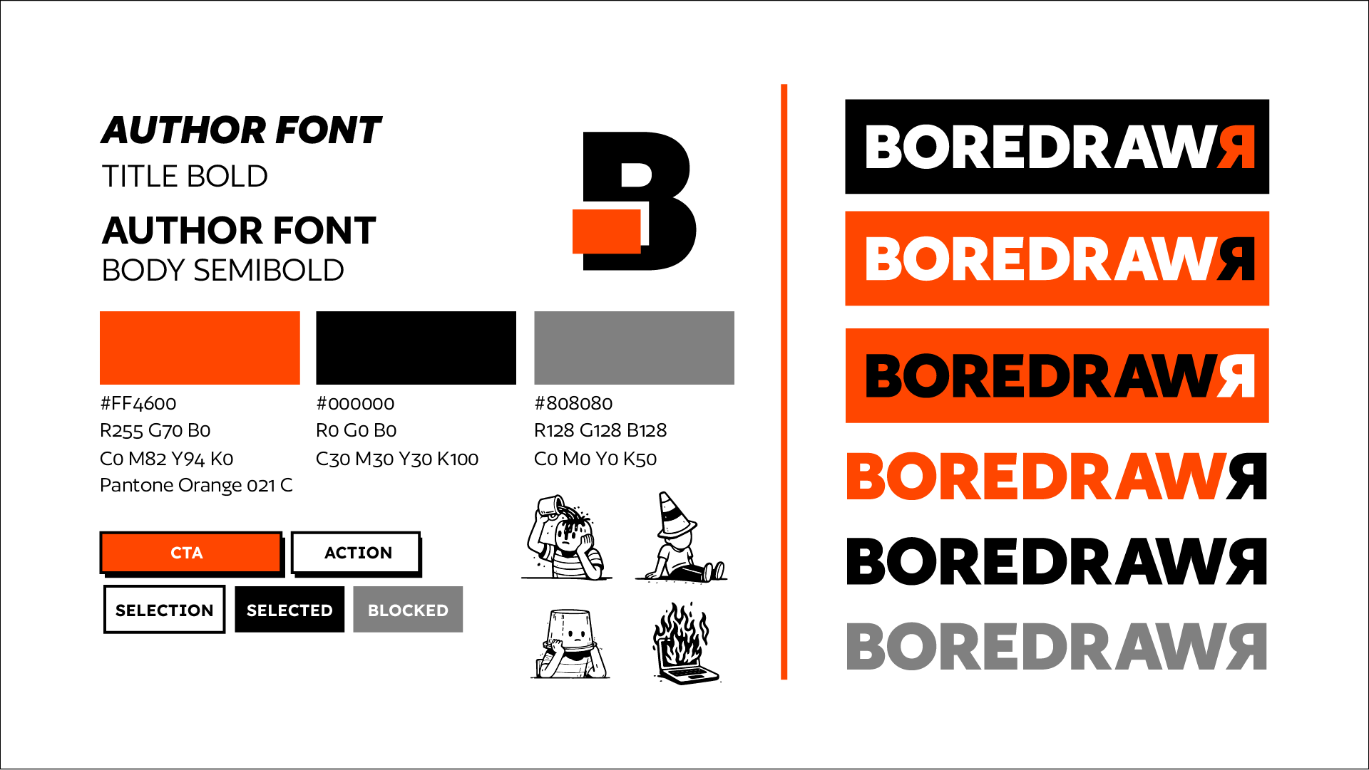 Boredrawr visual identity system